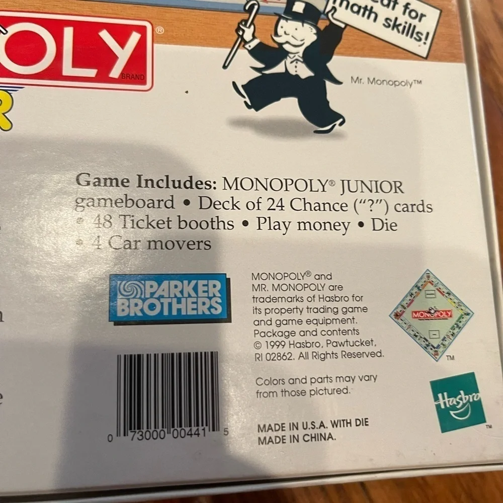 Monopoly Rollercoaster Junior Board Game by Hasbro 1999